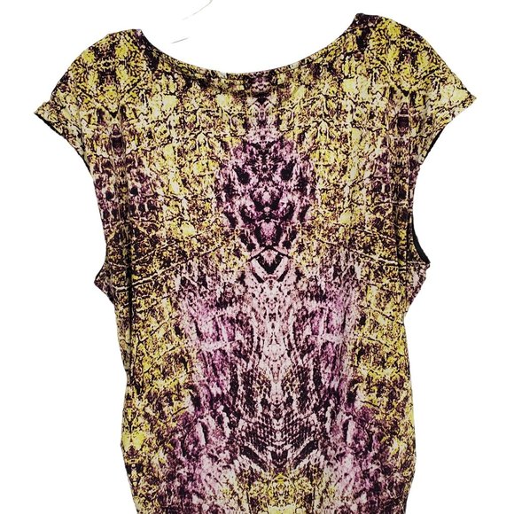 Jennifer Lopez NWT Sz XL Dress Distressed Python Jersey Knit Side Ruched Zipper - Picture 6 of 11